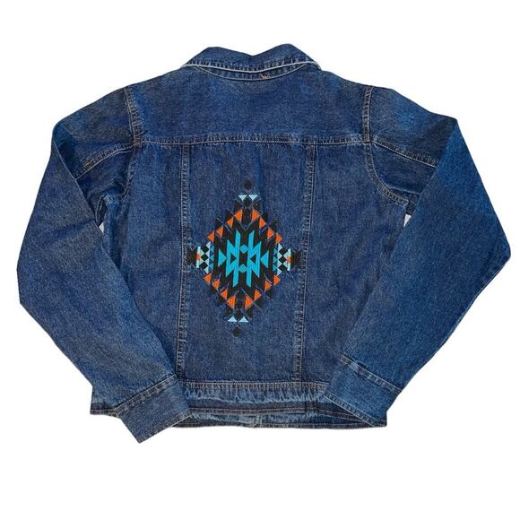 Pink Cadillac Southwestern Jean Jacket with Pockets size Small - Picture 2 of 10